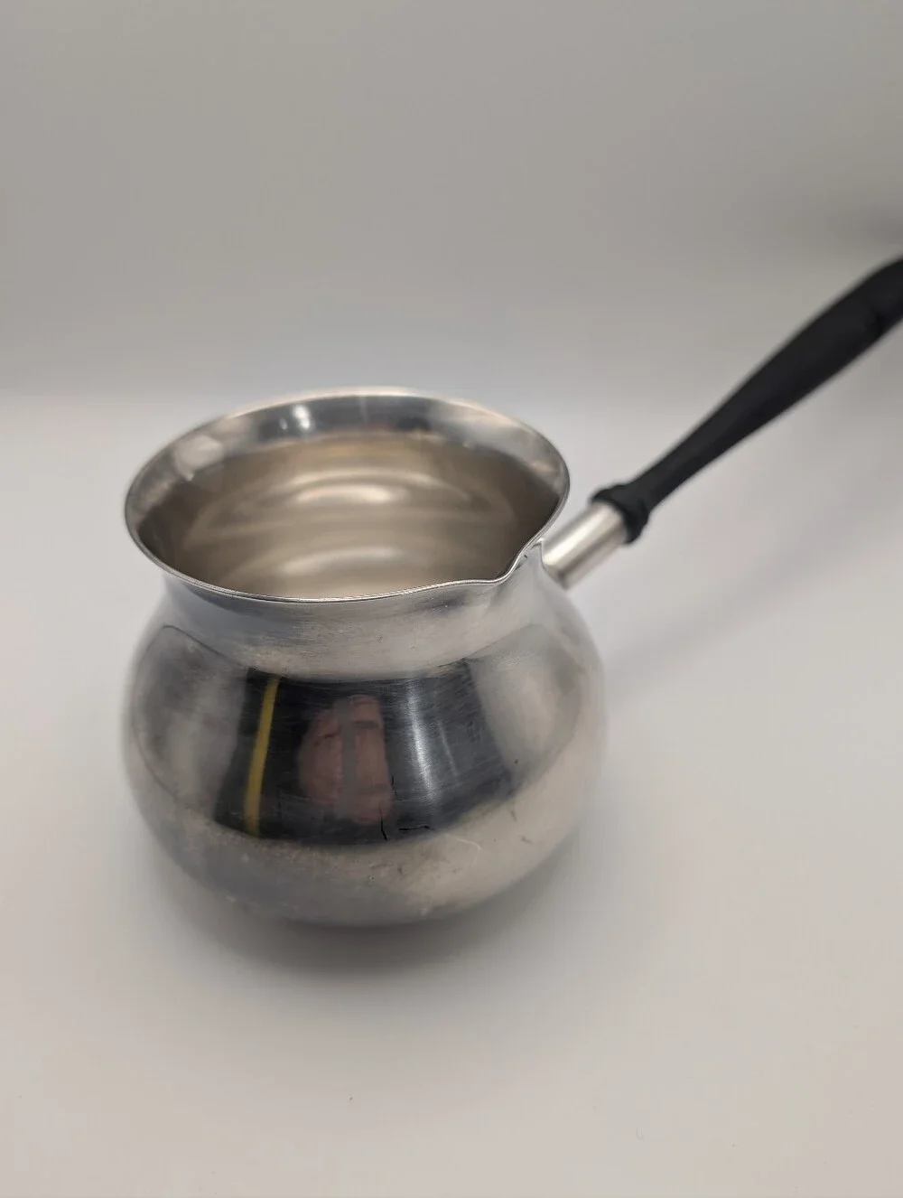 Antique EG Webster & Son Silverplate Brandy‎ Warmer Wood Handle Pipkin VTG